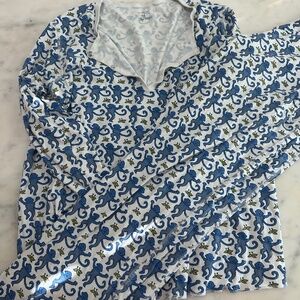 Roller a rabbit blue monkey pajamas